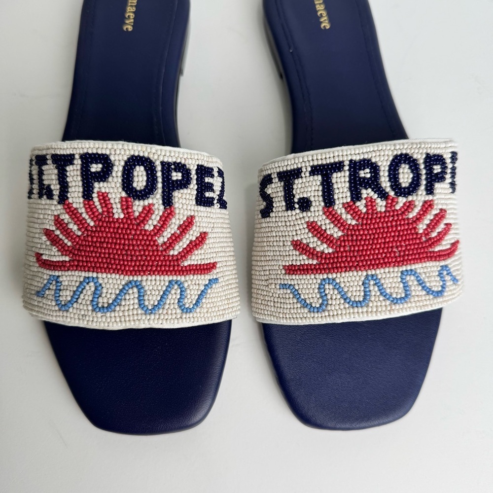 Anthropologie Maeve St. Tropez Beaded Slide Sandals - Picture 6 of 8